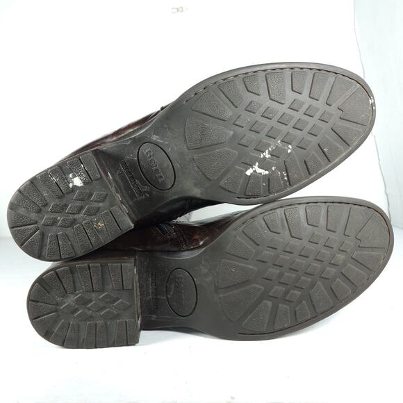 Born Women's Gibb US9M Distress Brown Leather Wide Calf Riding Equestrian Boots - Picture 9 of 16